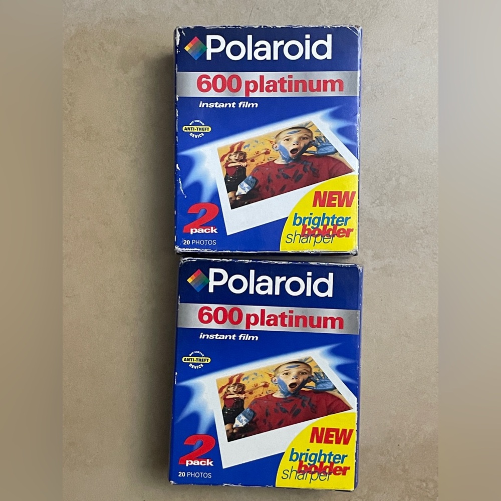 2 pack Polaroid 600 Platinum Instant Film Vintage 20 Pictures each 5/2001 date